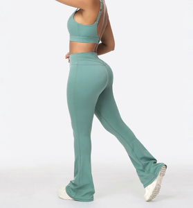 High Waist Flare Yoga <b>Leggings</b> <b>Seamless</b> Breathable Quick Dry Stretch Workout Pants for Gym Women - Product Image 2