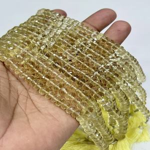 Cuentas de Piedras Preciosas para la Fabricación de Joyas, Cuentas Facetadas de Cuarzo Limón Natural AAA, 8 mm, Hilo de 8 Pulgadas - Product Image 1