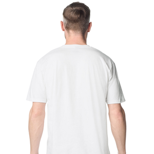เสื้อยืดผู้ชายไซส์กลาง สีขาว ผ้าฝ้ายพรีเมียม คอกลม แขนสั้น เสื้อยืดลำลอง สวมใส่สบายทุกวัน ชุดออกกำลังกาย - Product Image 3
