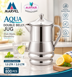 Jarra de Café de Acero Inoxidable con Tapa, Estilo Percolador Clásico, Hervidor de Agua, Jarra AQUA DOUBLE BELLY - Product Image 2