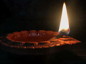 Lámpara hecha a mano India # ClayLamp para decoración del hogar creada por artesanos indios # Cerámica - Product Image 3