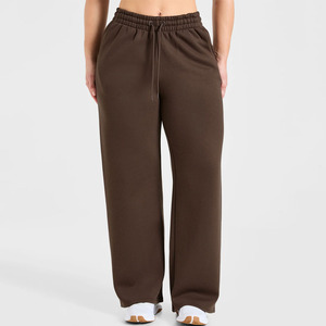 กางเกงจ็อกเกอร์ขายดีพร้อมโลโก้สั่งทำสีน้ำตาลสำหรับผู้หญิง ทรงหลวมขากว้าง และเสื้อฮู้ดผ้าฝ้ายผสม ระบายอากาศได้ดี กางเกงวอร์มผู้หญิง - Product Image 1