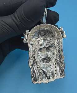 จี้พระเยซูฮิปฮอปเงินแท้ 925 ประดับเพชรโมอิสซาไนต์ VVS งานสั่งทำพิเศษ เครื่องประดับคริสเตียน ผ่านการทดสอบเพชร - Product Image 4