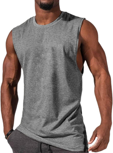 Camiseta sin mangas oversize de hip hop para hombre, con estampado personalizado, de algodón suave y poliéster, estilo streetwear, para gimnasio, chaleco de verano. - Product Image 4