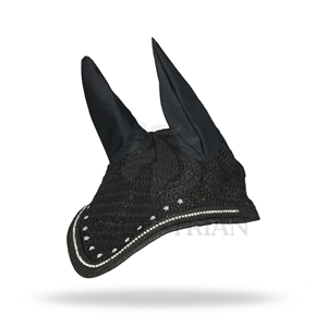 Cache-oreilles pour cheval personnalisé, voile anti-mouches équestre, protection des oreilles en maille et laine pour l'équitation, l'entraînement et la compétition - Product Image 3