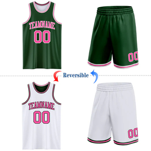 Maillot de basket-ball imprimé réversible, logo personnalisé, 100% polyester, tissu respirant à séchage rapide, vêtements de sport pour la vente en gros - Product Image 2