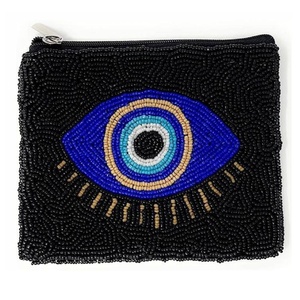 Monedero Pequeño con Cuentas de Ojo Turco, Hecho a Mano con Tela de Algodón Ecológica, Duradero y Creativo, con Cierre de Cremallera, para Mujer - Product Image 4