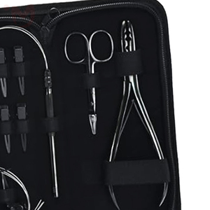 Kit d'outils professionnels pour extensions de cheveux, pince à micro-anneaux, aiguille courbée, outil à boucle, acier inoxydable, kit de salon durable - Product Image 2