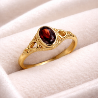 Bague Statement Glamour Vintage Faite à la Main pour Femme, en Laiton Électroplaqué avec Sertissage Clos, Labradorite Ovale Facettée 5x7mm, Taille Fixe, Bijou Fait Main