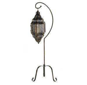 Industrial Design Metal Lantern With Floor Stand For Modern Apartment <b>Decor</b> And Stylish Candle Display - Product Image 2