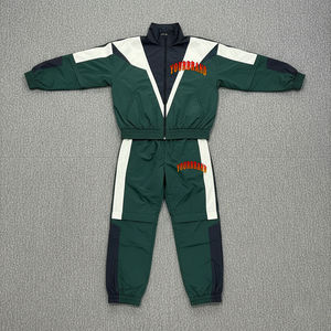 Survêtements personnalisés imprimés en gros, style streetwear, avec veste et pantalon color block, légers, respirants, à capuche et confortables - Product Image 6