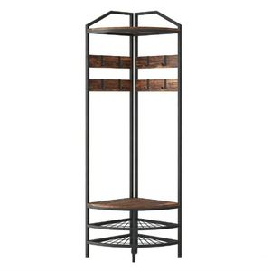 Corner <b>Shelf</b> and Clothes Hanger with Shoe Cabinet Functional Coat Stand - Product Image 5