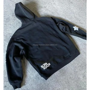 เสื้อฮู้ดโอเวอร์ไซส์สำหรับผู้ชายและผู้หญิงเสื้อผ้าถักแบบมีน้ำหนักพร้อมคุณสมบัติกันหดสำหรับผู้ชายเสื้อมีฮู้ดลายสกรีนลาย - Product Image 2