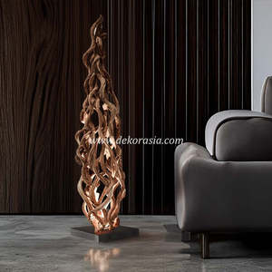 Lámpara de Pie Moderna Kasela de Madera con LED y Pantalla Amarilla para Hogar, Dormitorio, Sala de Estar y Hotel - Product Image 6