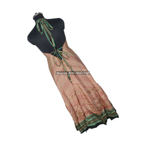Vestido Largo Maxi de Verano para Mujer, Estilo Bohemio, Vestido Floral, Vestido de Noche, Ropa de Playa, Sari de Seda Vintage, Ropa de Diseñador - Product Image 2