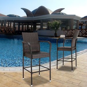 2 sedie da bar alte con sfumatura marrone - Product Image 3