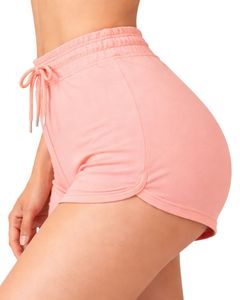 Mustard Women Shorts Elastic Waist <b>Drawstring</b> Casual Gym Shorts Soft Stretch Summer Lounge Shorts Comfortable Daily Wear - Product Image 5