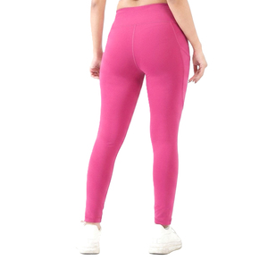 Leggings Deportivos de Cintura Alta Color Rosa, Tejidos, con Bolsillos, Elásticos y Transpirables para Mujer - Product Image 2