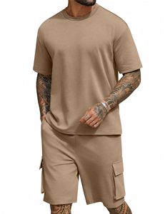Ensemble short et t-shirt homme été brodé grande taille respirant imprimé haute qualité pour activités de plein air - Product Image 1