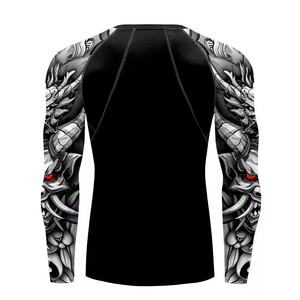 Maillot de compression à manches longues pour homme avec logo personnalisé, séchage rapide, en spandex, pour MMA, BJJ, entraînement en salle de sport, fournisseur en gros, fitness - Product Image 3