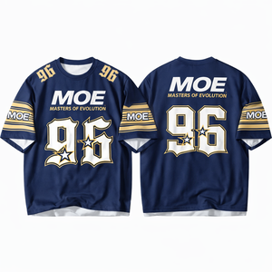 Maillot de football américain personnalisé avec numéros dorés, manches à double rayure, coupe performance, OEM, vente en gros, qualité supérieure - Product Image 1