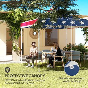10FT X 10FT Heavy Duty Pop up <b>Canopy</b> <b>Tent</b> with UPF50+ Instant Sun Shelter Storage Pockets American Flag Sidewall - Product Image 5