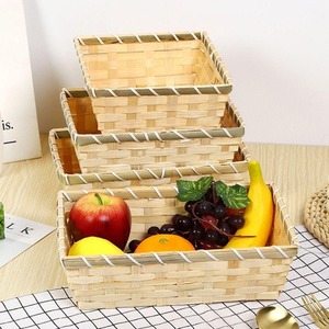<b>Weaving</b> fruit storage <b>basket</b> natural bamboo <b>baskets</b> top quality countertop pantry organiser - Product Image 1
