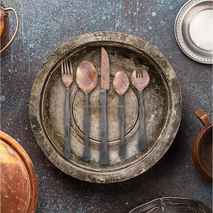 Farmhouse Country Style Metal Cutlery <b>Set</b> Handicraft Vintage Flatware <b>Sets</b> For Christmas Holiday Party Table Decoration - Product Image 4