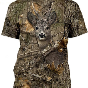 เสื้อลายพรางสำหรับผู้ชาย แขนสั้น ลายสัตว์ ระบายอากาศได้ดี ผลิตจากโพลีเอสเตอร์ เหมาะสำหรับกิจกรรมกลางแจ้ง สไตล์ฤดูใบไม้ร่วง - Product Image 2