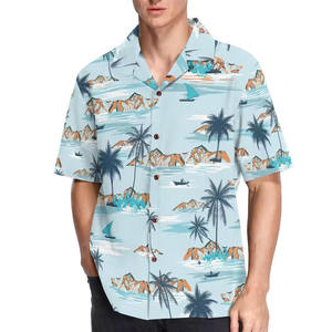 T-shirt Hawaïen Homme Haute Qualité Personnalisable (Logo/Designs) en Tissu Toile Écologique Respirant et Confortable – Meilleure Vente - Product Image 4