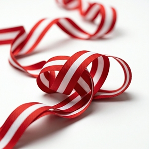 นีลคามัล อินดัสทรีส์ ขายส่งริบบิ้นโกรเกรนสีแดงขาวลายเส้นตรงกลาง สำหรับทำโบว์ติดผม ห่อของขวัญ และตกแต่งเหรียญรางวัล - Product Image 6