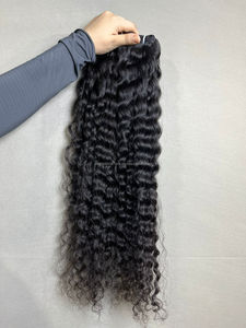 Extensiones de cabello humano Remy indio virgen 100%, estilo de onda profunda suelta rizada cruda Natural y elegante - Product Image 2