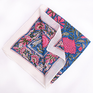 Multifunctional Casual Summer <b>Scarf</b> Floral Cotton <b>Square</b> <b>Scarf</b> Bandana Pink Blue White Patterned Lightweight Wrap - Product Image 6