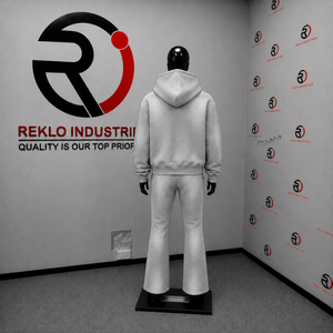 Conjunto Deportivo Personalizado de Dos Piezas para Hombre, Chaqueta con Cremallera Completa y Paneles Blancos en Contraste, Pantalones Acampanados, Ropa Deportiva al por Mayor OEM Streetwear - Product Image 4