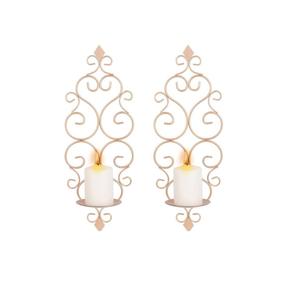 Hermoso Portavelas Dorado con Diseño Vintage, Hermoso Portavelas de Pared para Decoración de Hogar, Bodas, Fiestas y Eventos - Product Image 2