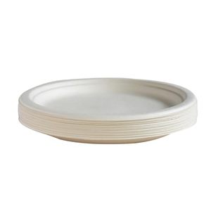 Compostable Durable Eco <b>Disposable</b> Dinnerware 6 Inches Round Shapes Sugaracane Bagasse Snack Plates for Parties Event <b>Tableware</b> - Product Image 1
