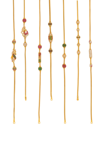 Bracelet pour femme en or massif 22 carats avec perles en émail colorées et pierres CZ, chaîne fantaisie pour poignet, cadeau pour femmes et filles - Product Image 4