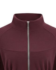Veste polaire courte zippée bordeaux personnalisée pour femme, sweat-shirt décontracté à manches longues léger, logo personnalisé, fournisseur OEM - Product Image 5