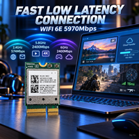 Carte Réseau Sans Fil WiFi 6E QCNFA765 5970Mbps Tri-Bande 2.4G 5G 6G M.2 2230 BT 5.3 Ethernet pour Ordinateur Portable – Vente en Gros