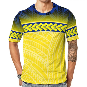 T-shirts Homme Grande Taille Personnalisés Col Rond en Polyester Respirant Écologique à 100% avec Motif Polynésien – Vente en Gros - Product Image 4