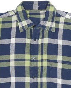 เสื้อเชิ้ตลายสก๊อตสีเขียวน้ำเงินสำหรับผู้ชาย ผ้าฝ้ายผสมโพลีเอสเตอร์ แขนยาว ติดกระดุม ลายตาราง นุ่มสบาย สวมใส่ได้ทุกวัน สไตล์ลำลอง - Product Image 4