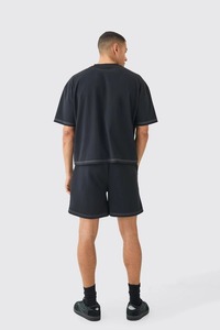 Camiseta Oversize de Algodón para Hombre, Estilo Urbano, Corte Holgado, Hombros Caídos, Bordado, Manga Corta, Casual, Estampada - Product Image 4