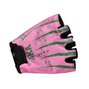 Gants de cyclisme roses à demi-doigts avec rembourrage noir, confortables pour l'entraînement sportif en extérieur - Product Image 2