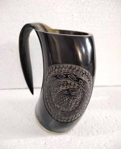 Mug à boire en corne de buffle sculpté à la main, 100% qualité supérieure, écologique, grande capacité, design viking, idéal pour un cadeau, prix bas - Product Image 2