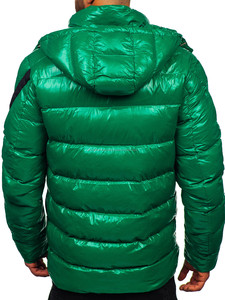 2024 Winter Green Bubble Coat High Quality Hood Custom Oem Pattern Decoration Long High Street Outdoor Woven <b>Jacket</b> for Spring - Product Image 6