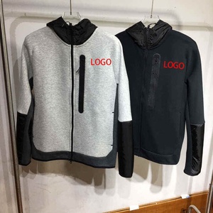 เสื้อฮู้ดซิปเต็มตัวผ้าฟลีซเทคโนโลยีใหม่ คุณภาพสูง สำหรับออกกำลังกายและเล่นกีฬา พิมพ์โลโก้ได้ ขายส่ง OEM สำหรับผู้ชาย - Product Image 5