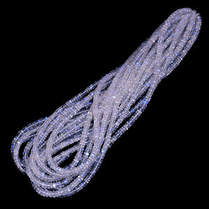 Perles blanches de pierre de lune tanzaniennes faites à la main de qualité supérieure 16 pouces 3-5.5mm forme de rondelle lisse bracelet de bijoux de brin de pierres précieuses naturelles - Product Image 2