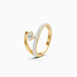 Anillo apilable con racimo de diamantes gemelos de 0.29 Ct cultivados en laboratorio, regalo para ella en oro amarillo, blanco y rosa de 9K - Product Image 2