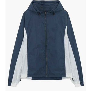Chaqueta Deportiva con Capucha para Hombre, Cortavientos, Manga Larga, Diseño Color Block, Ligera, de Poliéster, con Cierre de Cremallera, para Primavera - Product Image 2
