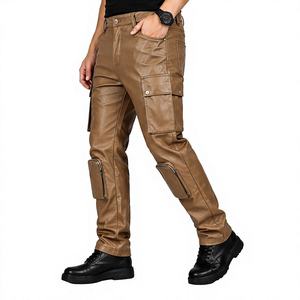Pantalon en cuir de qualité supérieure pour homme, doux, confortable, coupe droite, durable, respirant, séchage rapide, classique, décontracté, tendance, hiver - Product Image 3